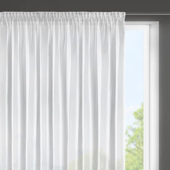 Esel egyszínű fényáteresztő függöny Fehér 350x150 cm