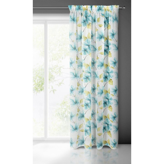 Sofia mintás dekor függöny Fehér/kék 140x270 cm Sofia mintás dekor függöny Fehér/kék 140x270 cm