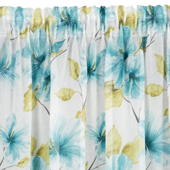 Sofia mintás dekor függöny Fehér/kék 140x270 cm Sofia mintás dekor függöny Fehér/kék 140x270 cm