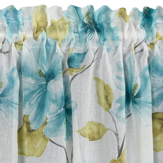 Sofia mintás dekor függöny Fehér/kék 140x270 cm Sofia mintás dekor függöny Fehér/kék 140x270 cm