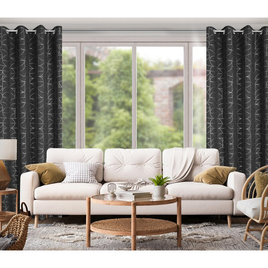 Evi fekete mintás függöny dekor 140x250 cm Evi fekete mintás függöny dekor 140x250 cm