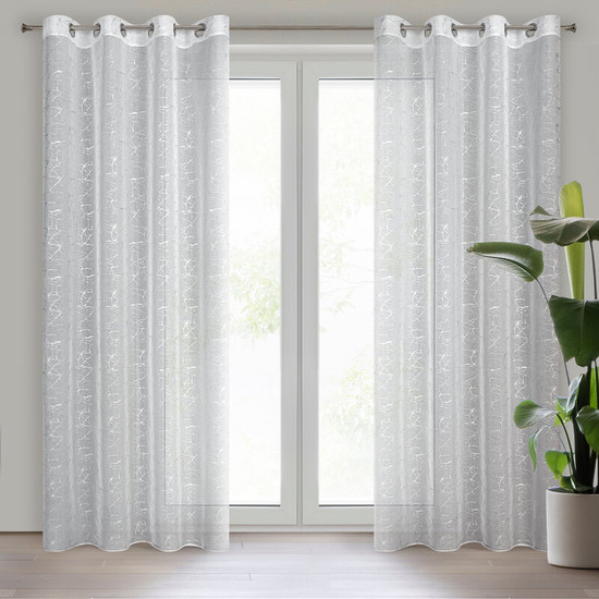 Reva etamin függöny márvány mintával Fehér 140x250 cm Reva etamin függöny márvány mintával Fehér 140x250 cm
