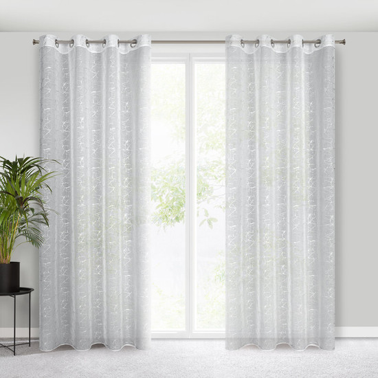 Reva etamin függöny márvány mintával Fehér 140x250 cm Reva etamin függöny márvány mintával Fehér 140x250 cm