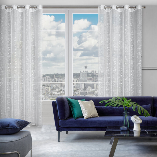 Reva etamin függöny márvány mintával Fehér 140x250 cm Reva etamin függöny márvány mintával Fehér 140x250 cm