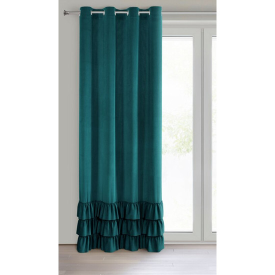 Megi fodros dekor függöny Sötét türkiz 140x250 cm Megi fodros dekor függöny Sötét türkiz 140x250 cm