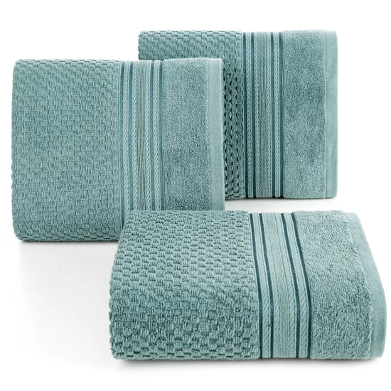 Davos csíkos törölköző Sötét menta 30x50 cm