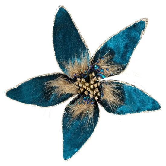 Karácsonyi dekoráció mikulásvirág 170 Gránátkék 20x4 cm