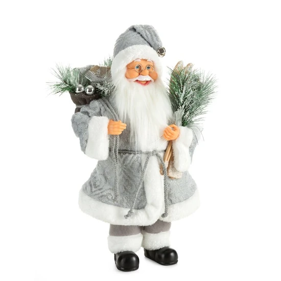 Mikulás figura 80c Ezüst 40 cm