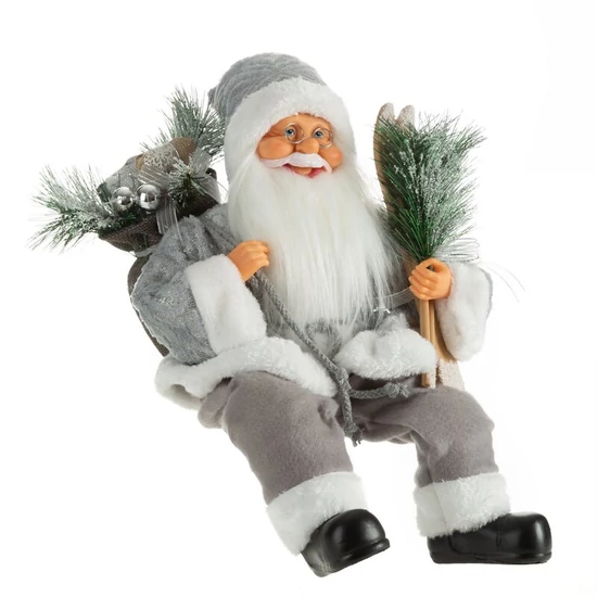 Mikulás figura 80d Ezüst 40 cm