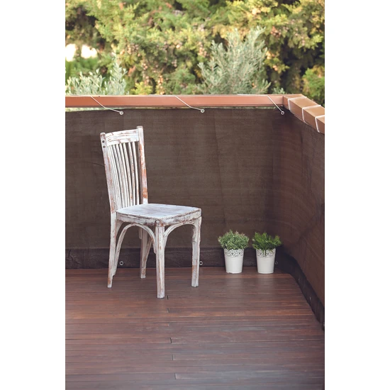 BALCONY EASY - Hangulatos erkélyháló fűzőlyukakkal 0,9 x 5 m barna