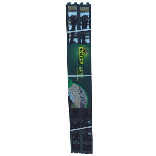BORDERKIT FLEXI - Extra rugalmas műanyag ágyás- és gyepszegély szett fekete (8db szegély + 16 db FIXING PEG)