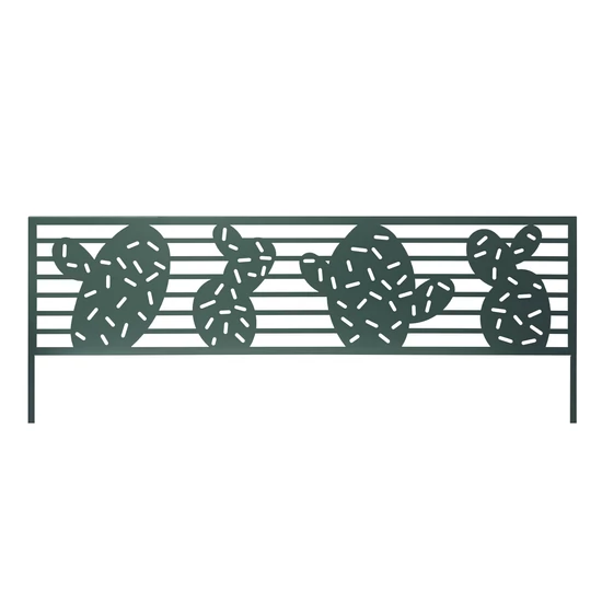CACTUS BORDER - Fém szegély dekoratív kaktusz motívumokkal, zöld 0,40 x 1 m