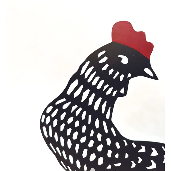 COKOT Muffin  - Dekoratív tyúk sziluett, 32 x m.54 cm, fekete - piros