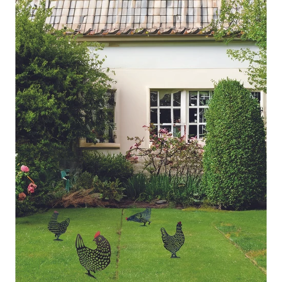 COKOT Nouga  - Dekoratív tyúk sziluett, 50 x m.50 cm, fekete - piros