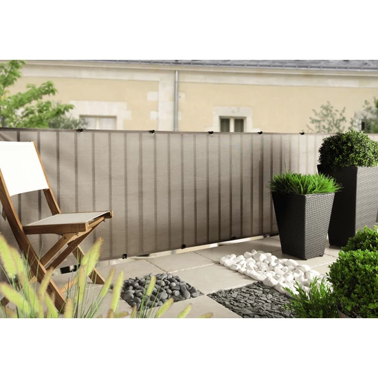 EVERLY - Dekoratív, modern árnyékoló háló erkélyekre és teraszokra 1 x 5 m szürke
