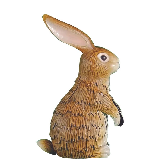 RABBY - Stilizált dekoratív nyúl figura, 15 x 10 x m.25 cm, barna