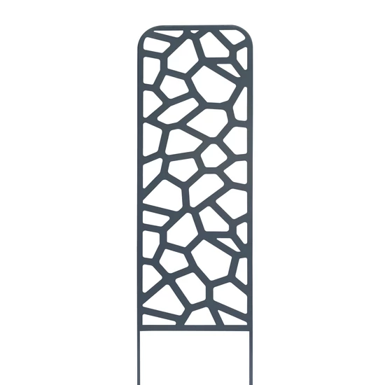 STONE TRELLIS - Fém növényfuttató dekoratív kőfal motívumokkal, fekete 0,33 x 1,20m