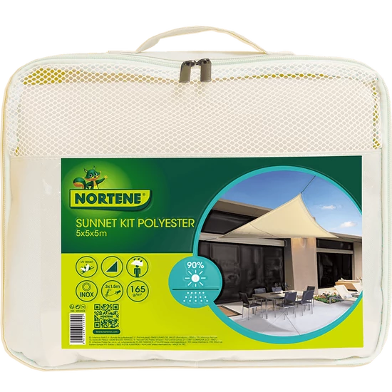 SUNNET KIT POLYESTER - Napvitorla 5 x 5 x 5 m bézs