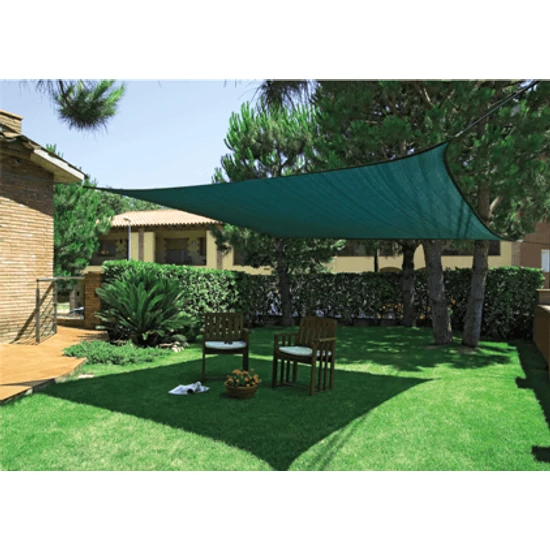 SUNNET KIT - Szőtt árnyékoló háló 3,6 x 3,6 m zöld (160 g/m2)