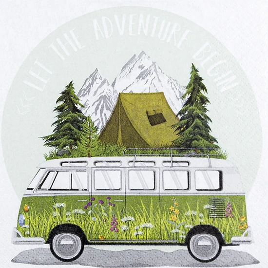 Adventure lakókocsis szalvéta 3 rétegű 20 db/csomag