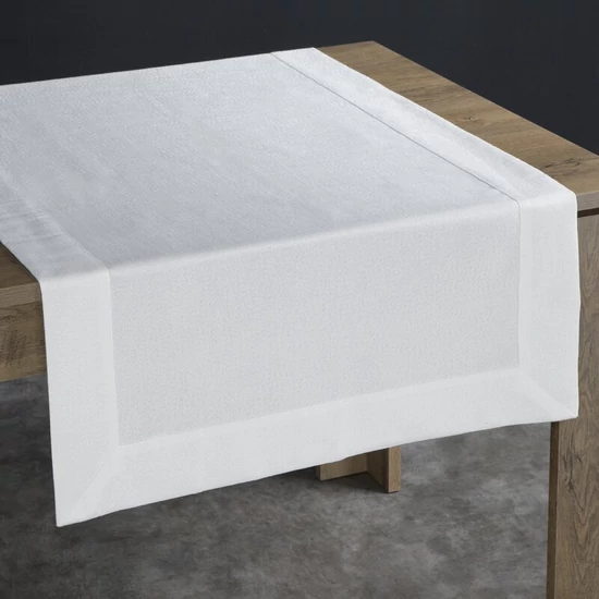 Anabel selyemfényű asztalterítő Fehér 70x150 cm