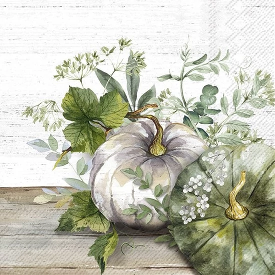 Green/white pumpkin tökös szalvéta 3 rétegű 20 db/csomag