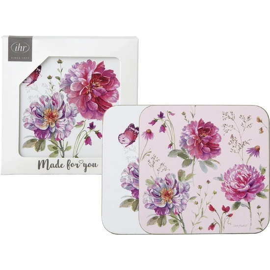 Jardin Rose rózsás poháralátét szett 4 db-os