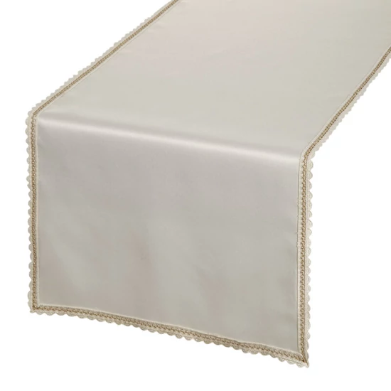 Lace csipkés peremű elegáns asztalterítő Krémszín 40x140 cm Lace csipkés peremű elegáns asztalterítő Krémszín 40x140 cm