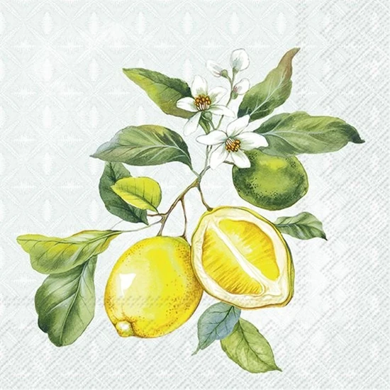 Lemon wreath citromos szalvéta 3 rétegű 20 db/csomag - koktélszalvéta