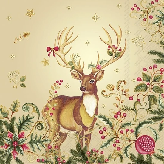 Opulent Deer karácsonyi szalvéta 3 rétegű 20 db/csomag