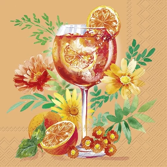 Orange cocktail aperolos szalvéta 3 rétegű 20 db/csomag - koktélszalvéta