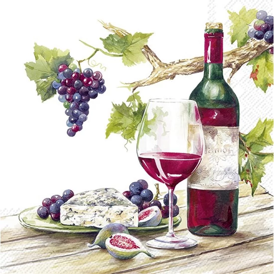 Red wine tasting boros szalvéta 3 rétegű 20 db/csomag - koktélszalvéta