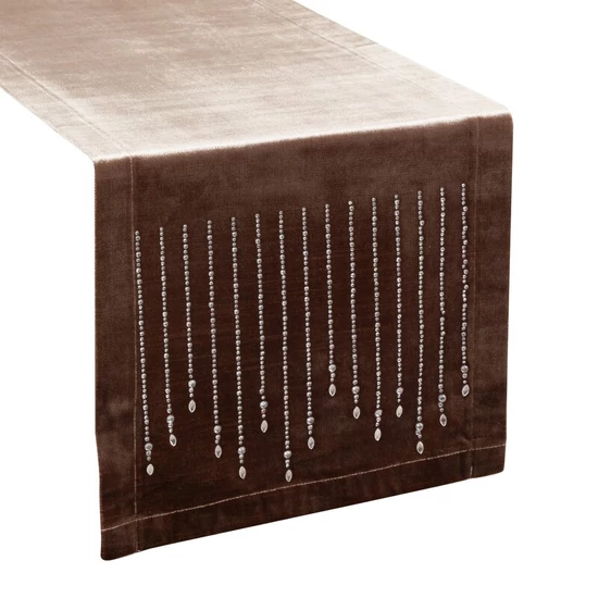 Royal glamour stílusú terítő Sötét bézs 35x220 cm Royal glamour stílusú terítő Sötét bézs 35x220 cm