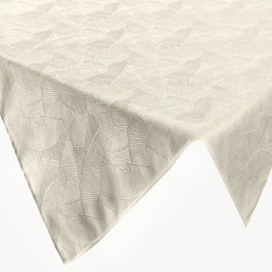Isla banánlevél mintás jacquard asztalterítő Krémszín 140x260 cm Isla banánlevél mintás jacquard asztalterítő Krémszín 140x260 cm