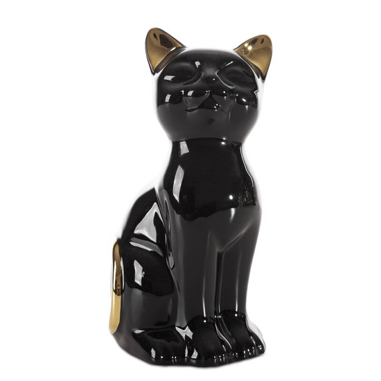Fekete macska figura Fekete 11x9x20 cm Fekete macska figura Fekete 11x9x20 cm