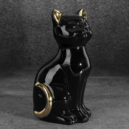 Fekete macska figura Fekete 11x9x20 cm Fekete macska figura Fekete 11x9x20 cm