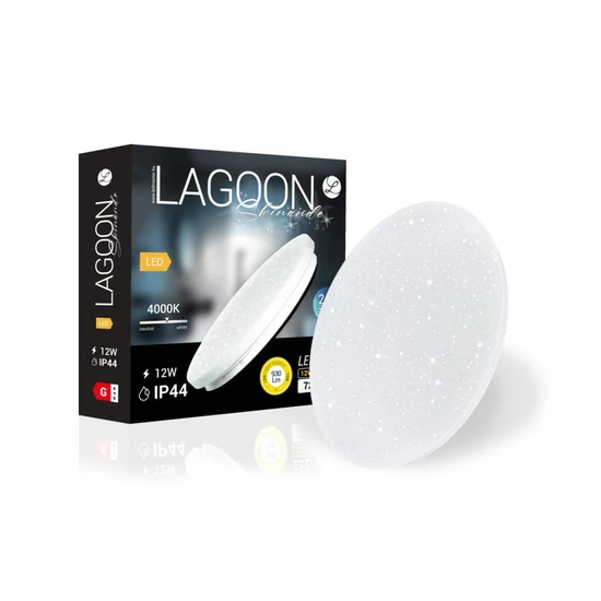 Lagoon Skinande 12 W-os ø230 mm kerek natúr fehér mennyezeti lámpa IP44-es védettségű