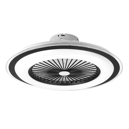 MasterLED Rodos 72 W-os 600 mm fekete-fehér LED távirányítós mennyezeti lámpa beépített ventillátorral