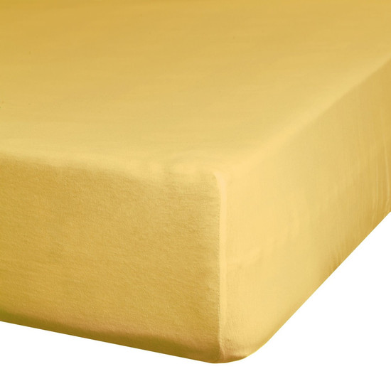 Nova3 pamut-szatén gumis lepedő Mustársárga 100x200 cm +25 cm