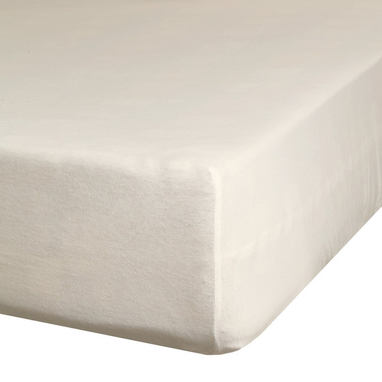 Jersey pamut gumis lepedő Bézs 90x200 cm +25 cm