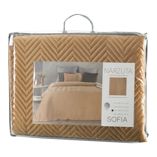 Sofia bársony ágytakaró Mézsárga 170x210 cm