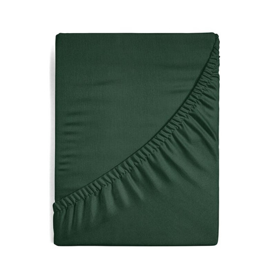 Jersey pamut gumis lepedő Palackzöld 220x200 cm +30 cm Jersey pamut gumis lepedő Palackzöld 220x200 cm +30 cm