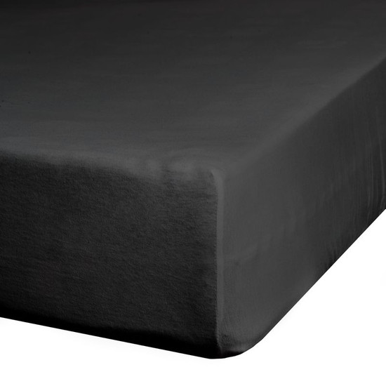 Jersey pamut gumis lepedő Fekete 140x200 cm +30 cm Jersey pamut gumis lepedő Fekete 140x200 cm +30 cm