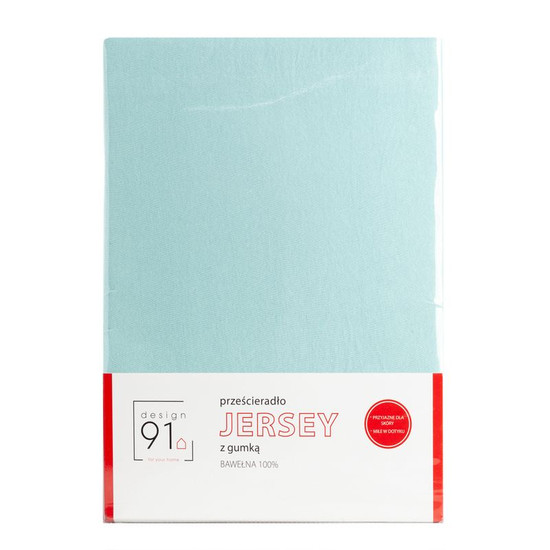 Jersey pamut gumis lepedő Menta 220x200 cm +30 cm