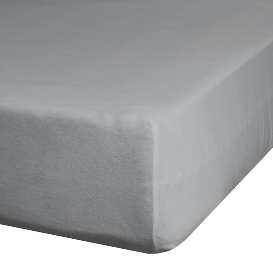 Jersey pamut gumis lepedő Acélszürke 120x200 cm +25 cm