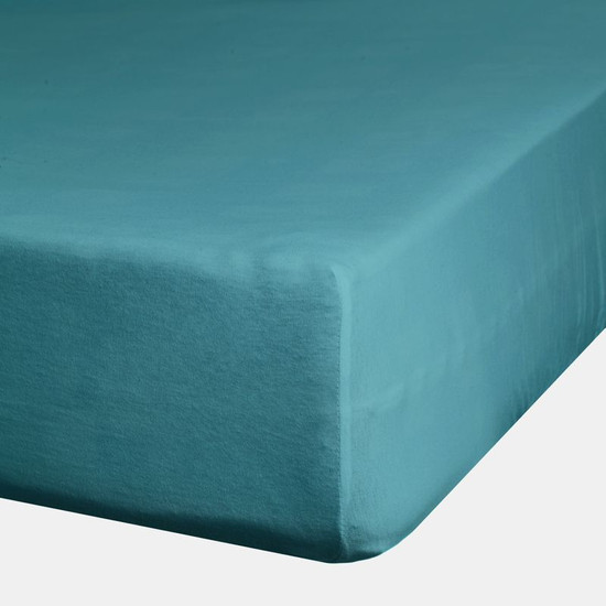 Nova3 pamut-szatén türkiz gumis lepedő 140x200 cm +30 cm