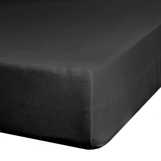 Jersey pamut gumis lepedő Fekete 120x200 cm +25 cm Jersey pamut gumis lepedő Fekete 120x200 cm +25 cm