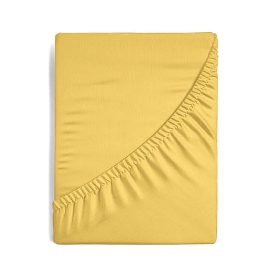 Jersey pamut gumis lepedő Mustársárga 240x220 cm +30 cm Jersey pamut gumis lepedő Mustársárga 240x220 cm +30 cm