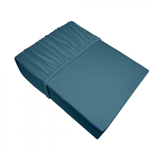 Adela jersey pamut gumis lepedő Sötét türkiz 120x200 cm +25cm