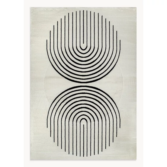 Aurra1 fekete fehér szőnyeg Krémszín 60x100 mm - 11 mm